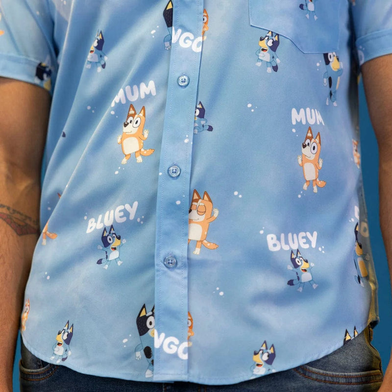 RSVLTS Meet the Heelers KUNUFLEX Short Sleeve Shirt in Blue — detail 7