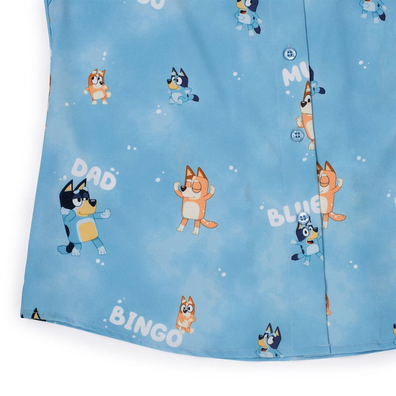 RSVLTS Meet the Heelers Women's KUNUFLEX Short Sleeve Shirt in Blue — detail 3