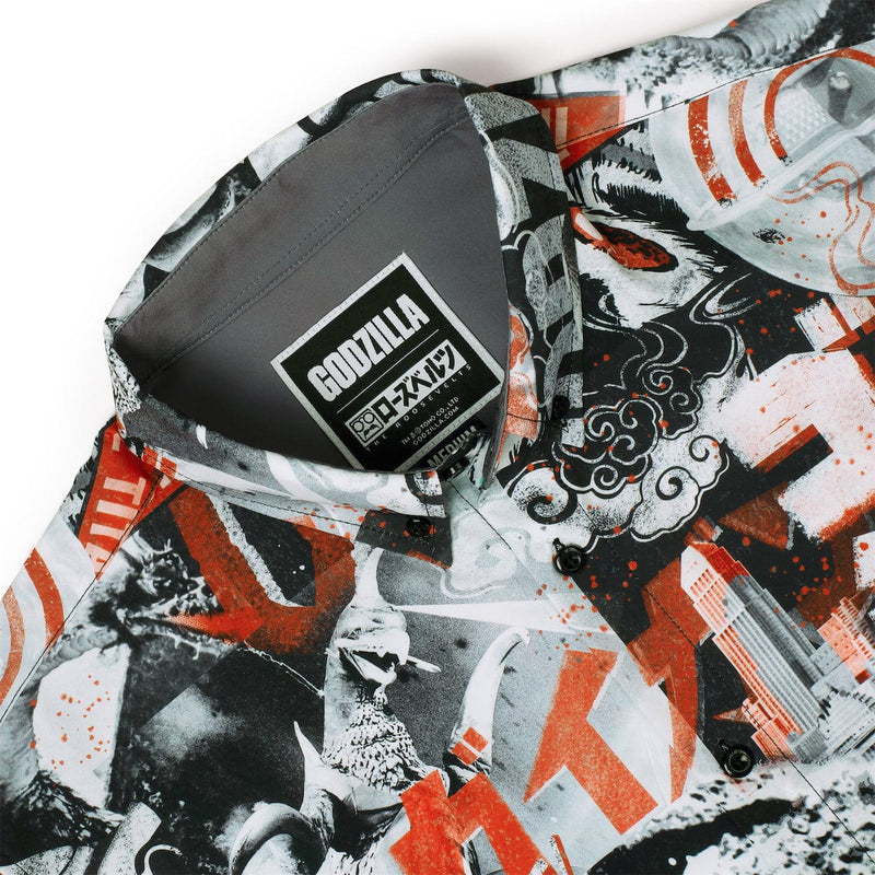 RSVLTS King of the Monsters KUNUFLEX Short Sleeve Shirt in Black — detail 2