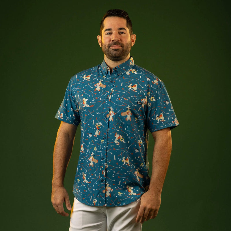 RSVLTS Goofy Golf KUNUFLEX Short Sleeve Shirt in Blue — detail 3