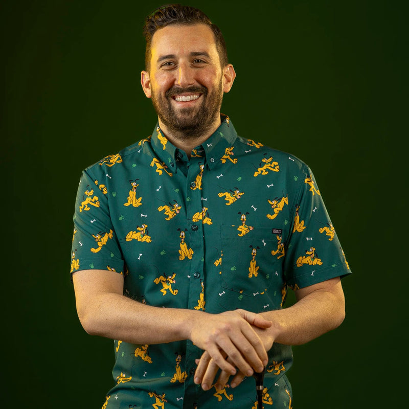 RSVLTS Pluto on the Green KUNUFLEX Short Sleeve Shirt in Green — detail 2