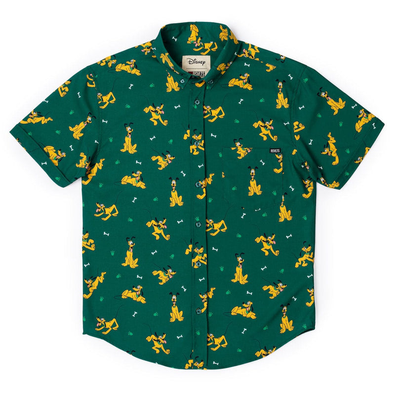 RSVLTS Pluto on the Green KUNUFLEX Short Sleeve Shirt in Green — detail 3