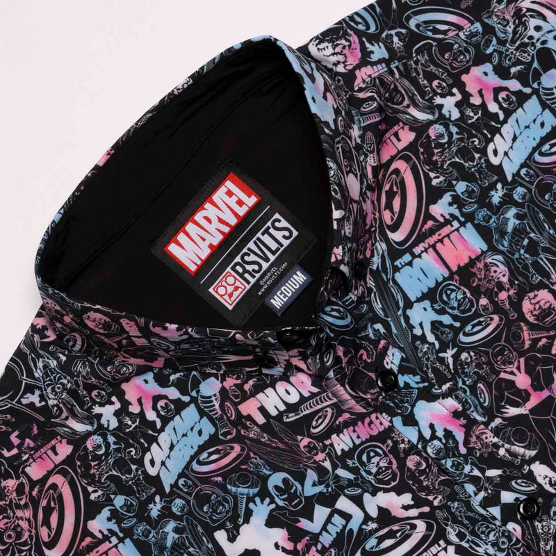RSVLTS Fight to the Finish KUNUFLEX Short Sleeve Shirt in Black — detail 4