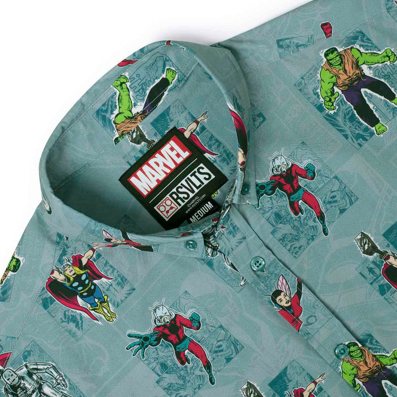 RSVLTS Origin Stories KUNUFLEX Short Sleeve Shirt in Green — detail 2
