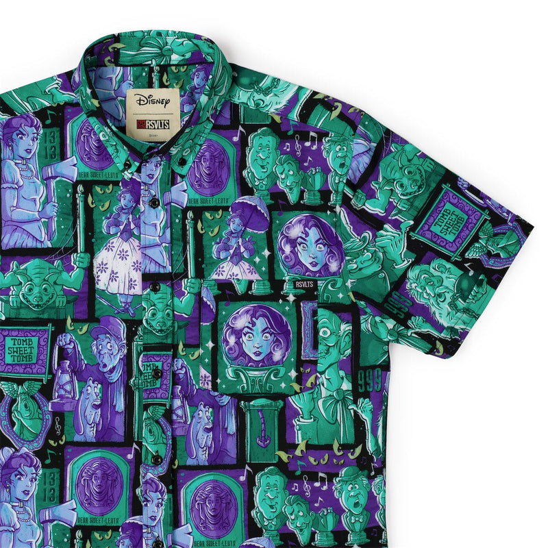 RSVLTS Haunted Houseguests KUNUFLEX Short Sleeve Shirt in Green — front view
