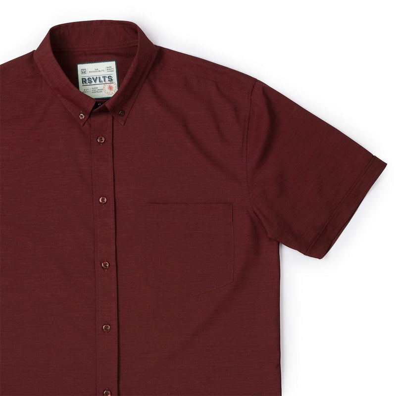 RSVLTS Burnt Russet KUNUFLEX Short Sleeve Shirt in Brown — detail 2