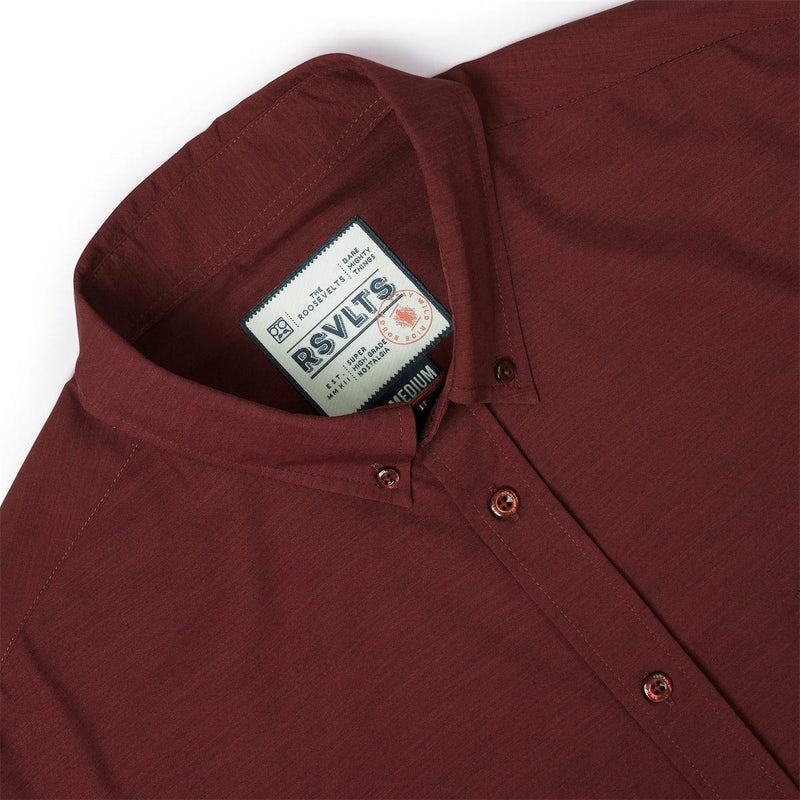 RSVLTS Burnt Russet KUNUFLEX Short Sleeve Shirt in Brown — detail 4