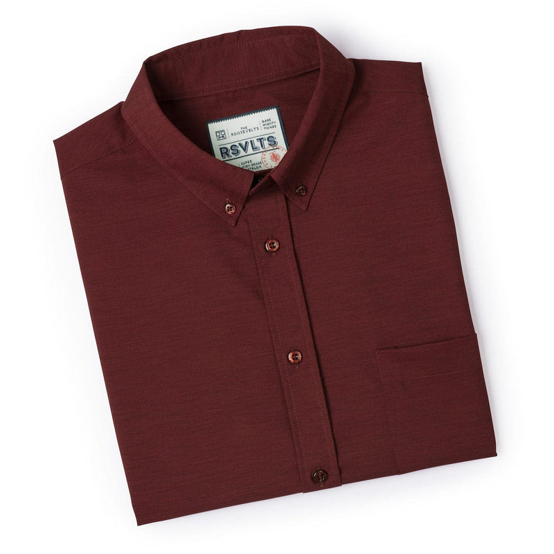 RSVLTS Burnt Russet KUNUFLEX Short Sleeve Shirt in Brown — detail 7