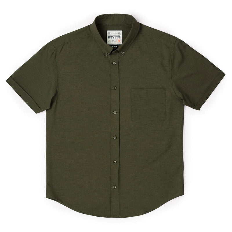 RSVLTS Dusty Olive KUNUFLEX Short Sleeve Shirt — detail 2