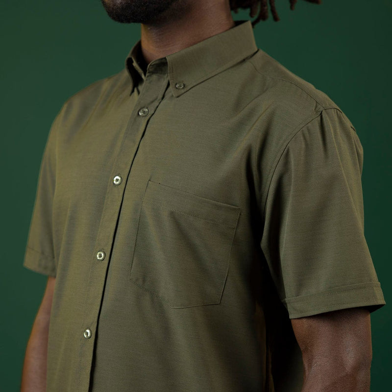 RSVLTS Dusty Olive KUNUFLEX Short Sleeve Shirt — detail 3