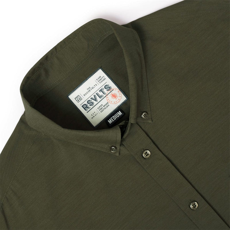 RSVLTS Dusty Olive KUNUFLEX Short Sleeve Shirt — detail 4