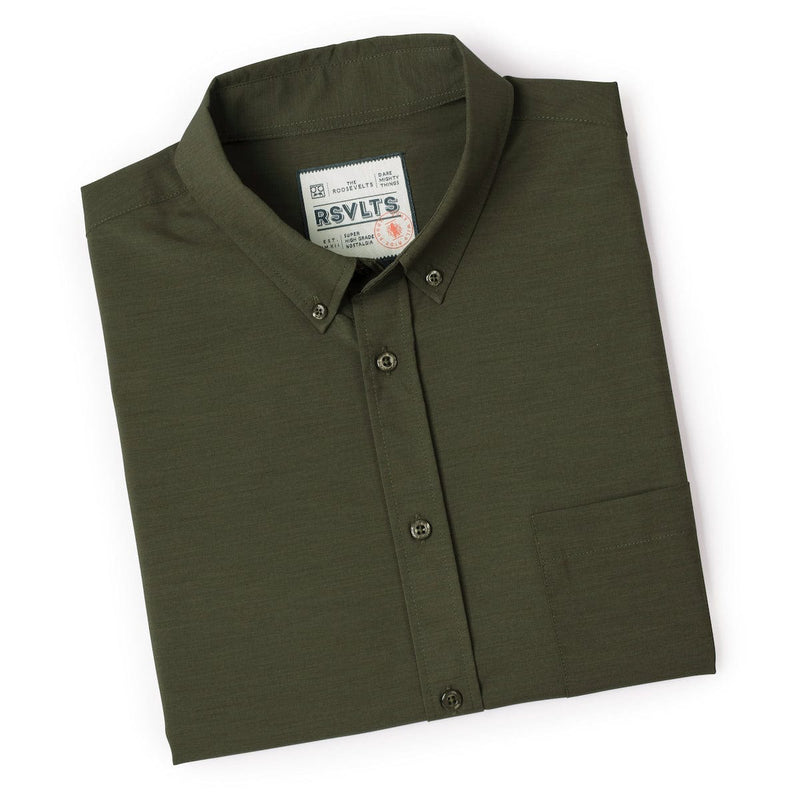 RSVLTS Dusty Olive KUNUFLEX Short Sleeve Shirt — detail 7