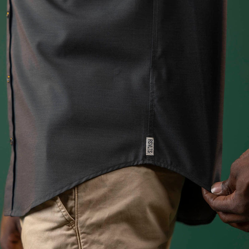RSVLTS Blackened Pearl KUNUFLEX Short Sleeve Shirt in Black — detail 5