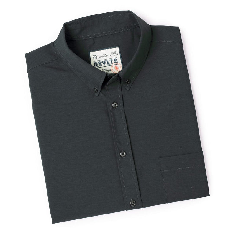 RSVLTS Blackened Pearl KUNUFLEX Short Sleeve Shirt in Black — detail 7