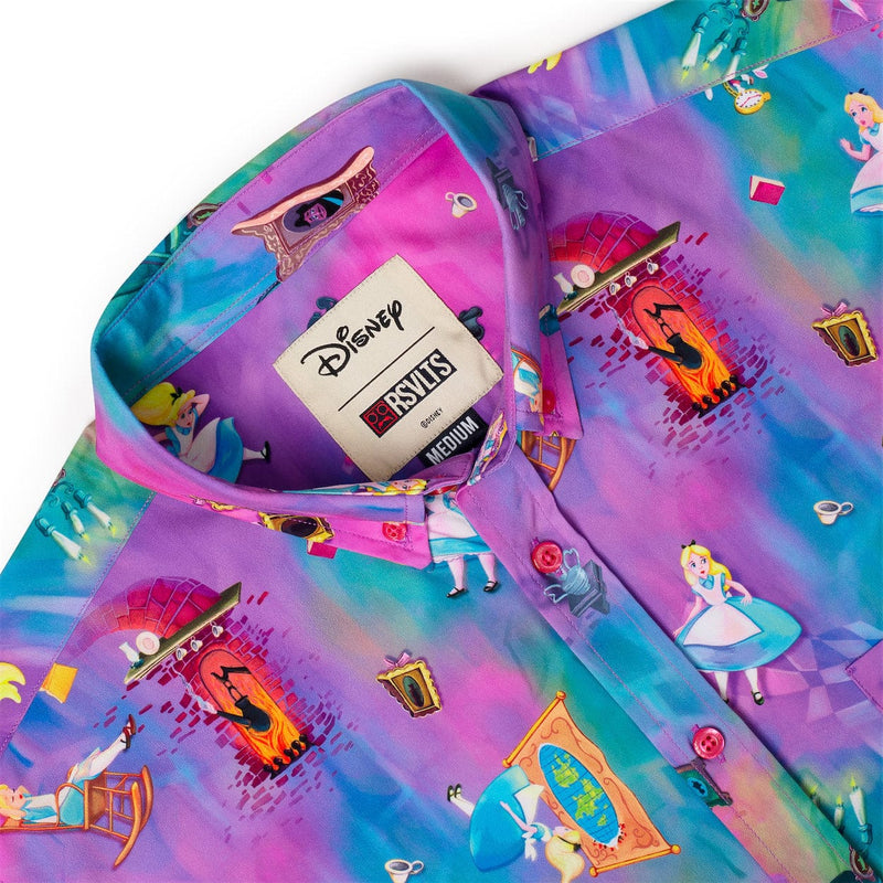 RSVLTS Down the Rabbit Hole KUNUFLEX Short Sleeve Shirt in Pink — detail 2