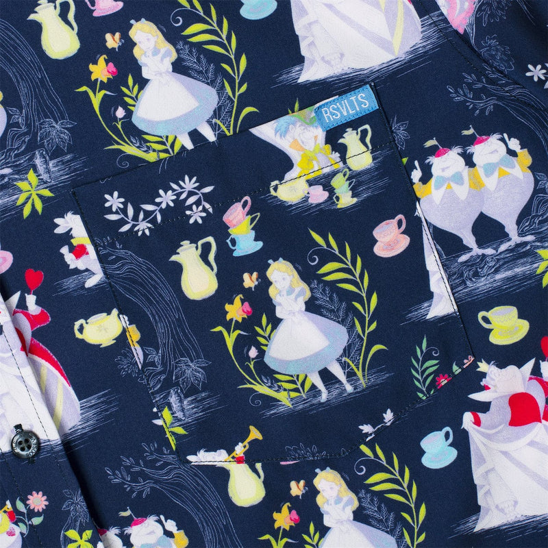 RSVLTS Curiouser and Curiouser KUNUFLEX Short Sleeve Shirt in Black — detail 3