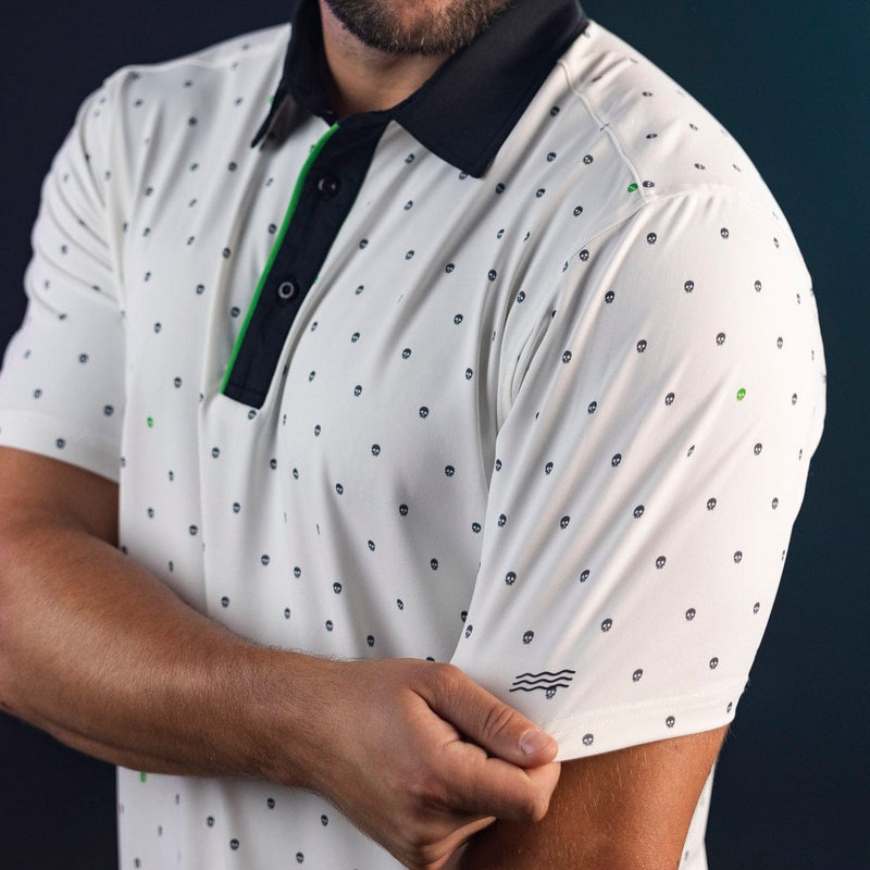 RSVLTS Lil Boneheads All-Day Polo in White — front view