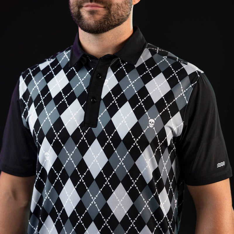 RSVLTS See You at tha Crossbones All-Day Polo in Black — front view