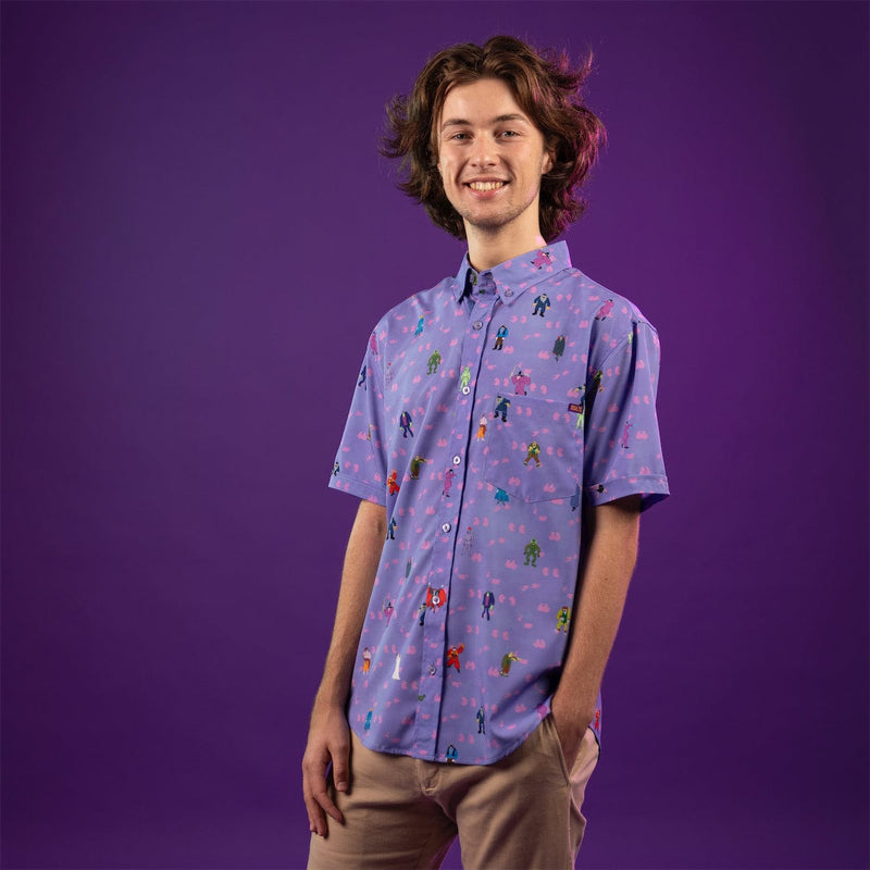 RSVLTS Scoob, Run! KUNUFLEX Short Sleeve Shirt in Purple — detail 2