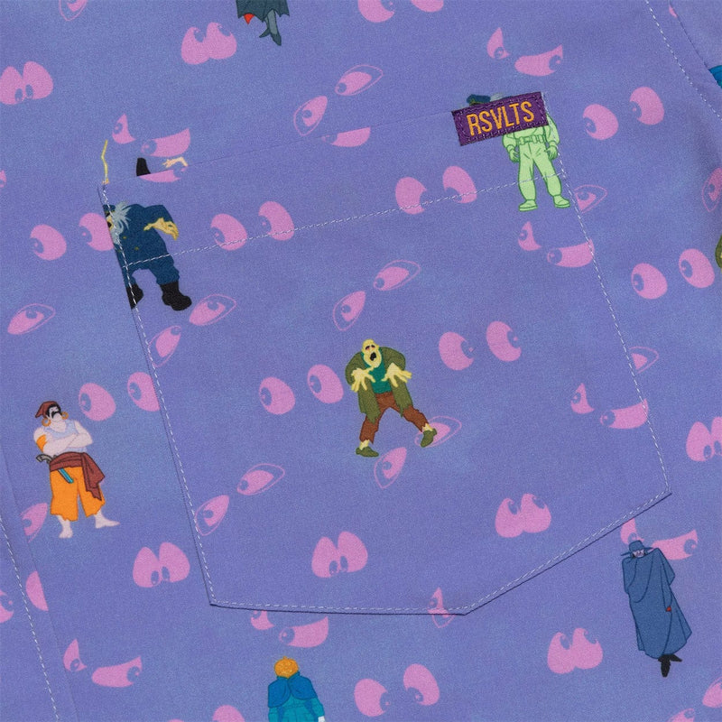 RSVLTS Scoob, Run! KUNUFLEX Short Sleeve Shirt in Purple — detail 5