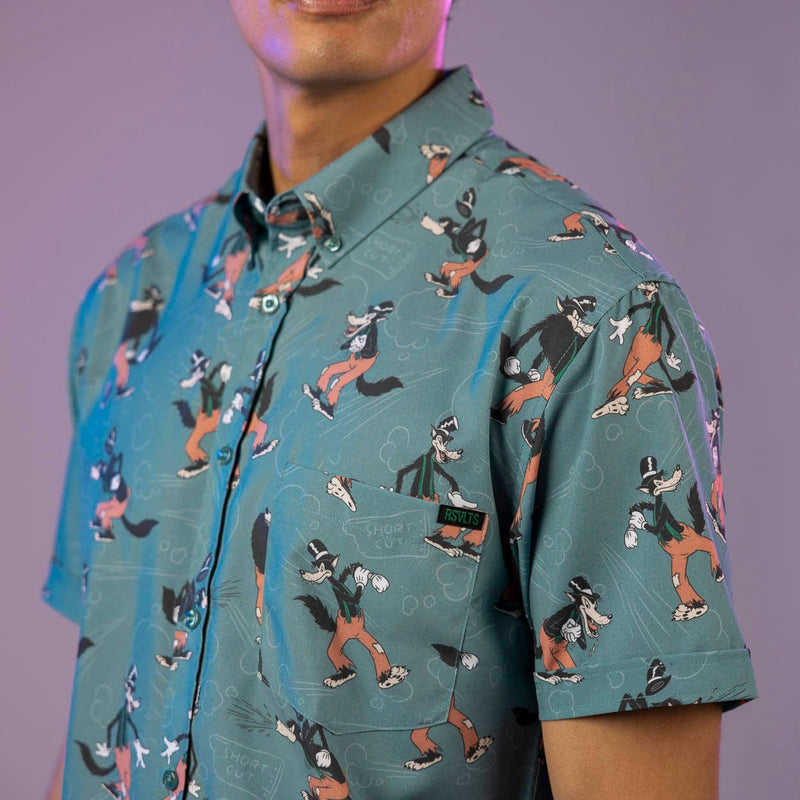 RSVLTS Huffin’ and Puffin’ KUNUFLEX Short Sleeve Shirt in Blue — detail 2