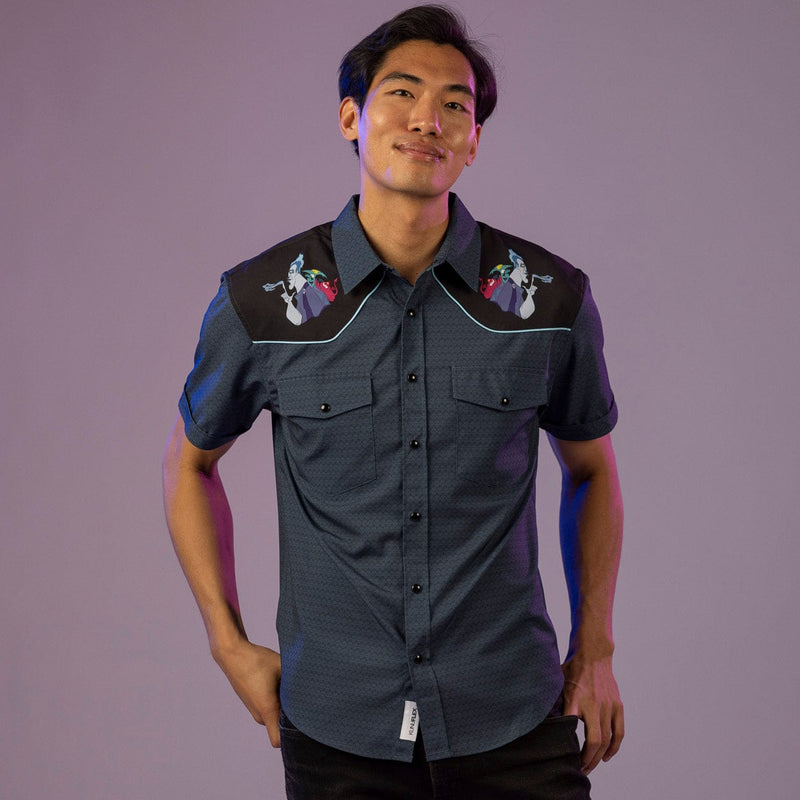 RSVLTS Dark and Gloomy Roper Short Sleeve Shirt in Black — detail 3