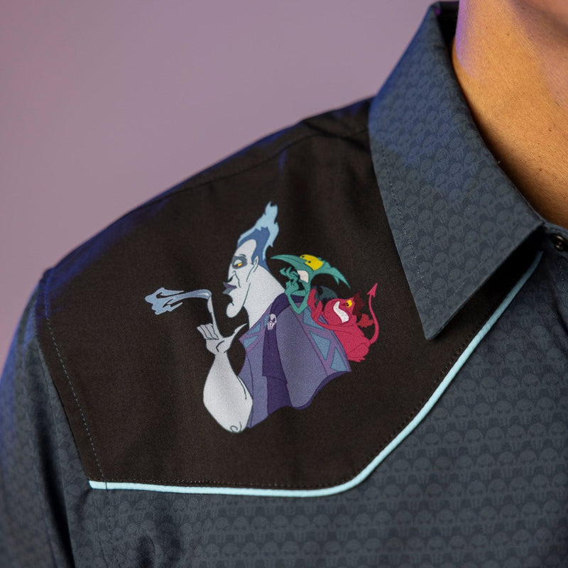 RSVLTS Dark and Gloomy Roper Short Sleeve Shirt in Black — detail 4