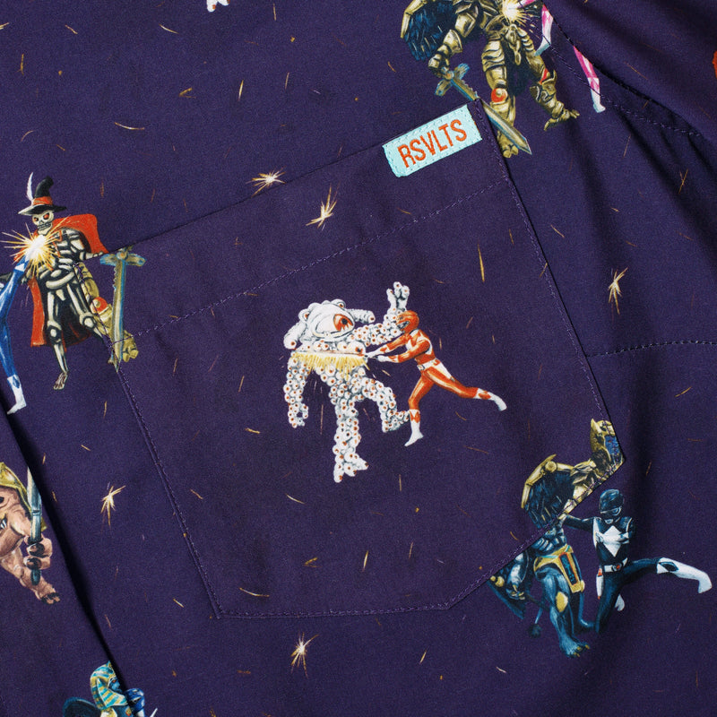 RSVLTS May the Power Protect You Women's KUNUFLEX Short Sleeve Shirt in Purple — detail 3