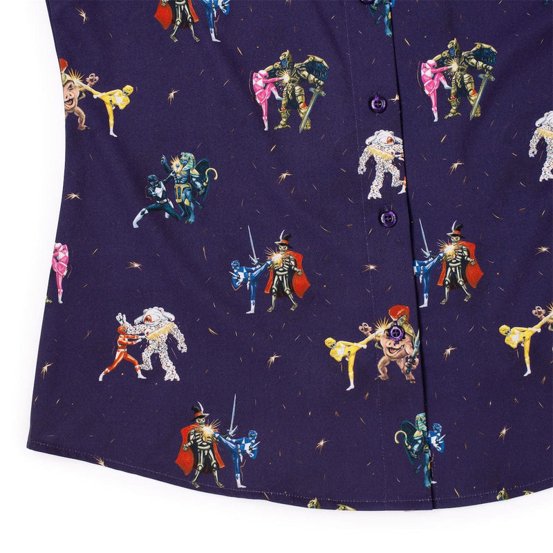 RSVLTS May the Power Protect You Women's KUNUFLEX Short Sleeve Shirt in Purple — detail 4