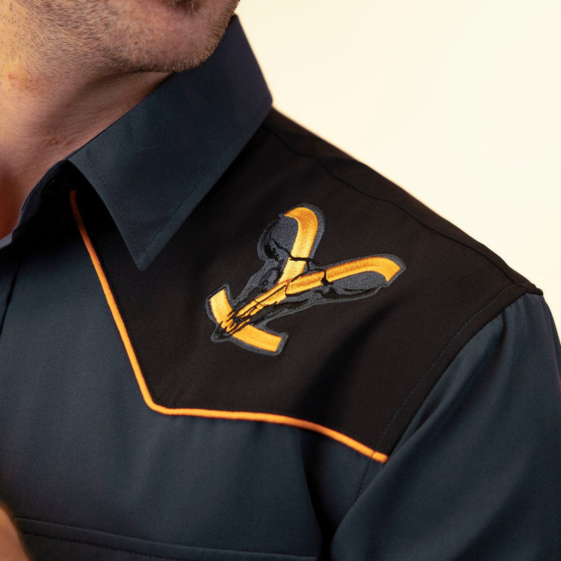 RSVLTS EST. 1886 Roper Short Sleeve Shirt in Black — detail 2