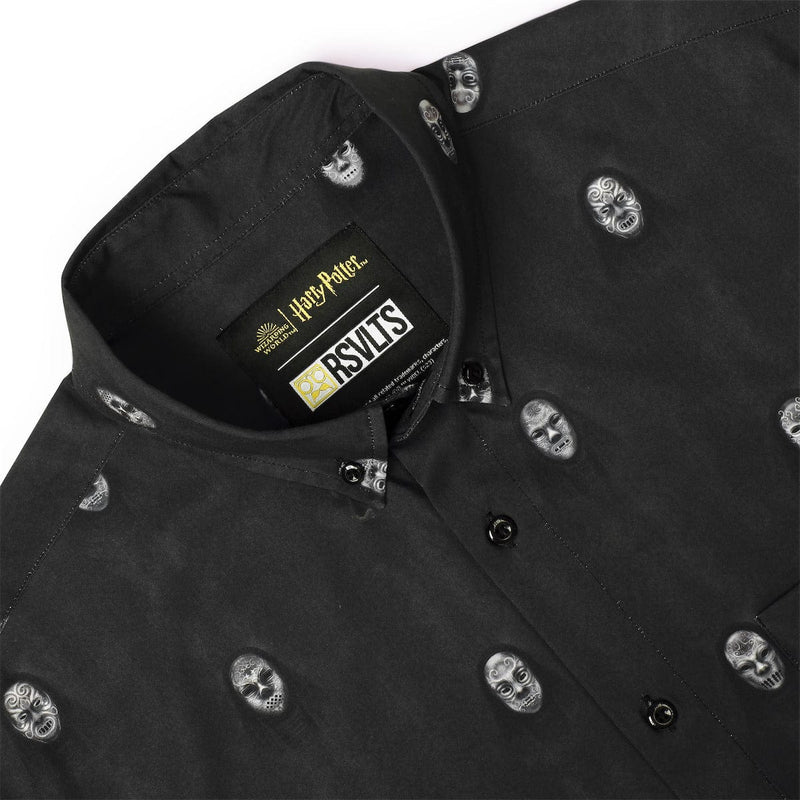 RSVLTS Morsmordre KUNUFLEX Short Sleeve Shirt in Black — detail 6