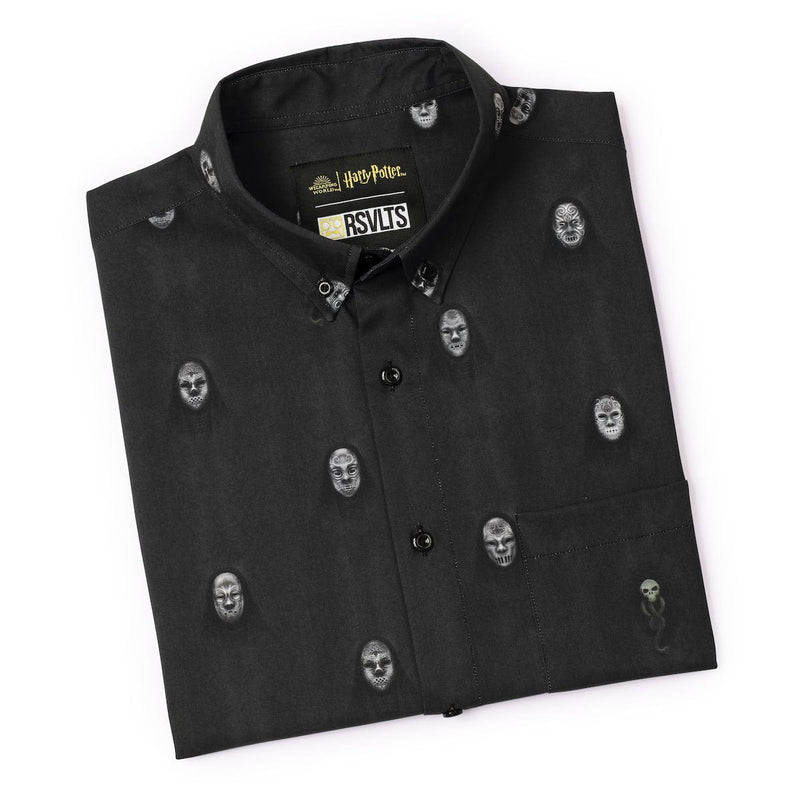 RSVLTS Morsmordre KUNUFLEX Short Sleeve Shirt in Black — detail 8