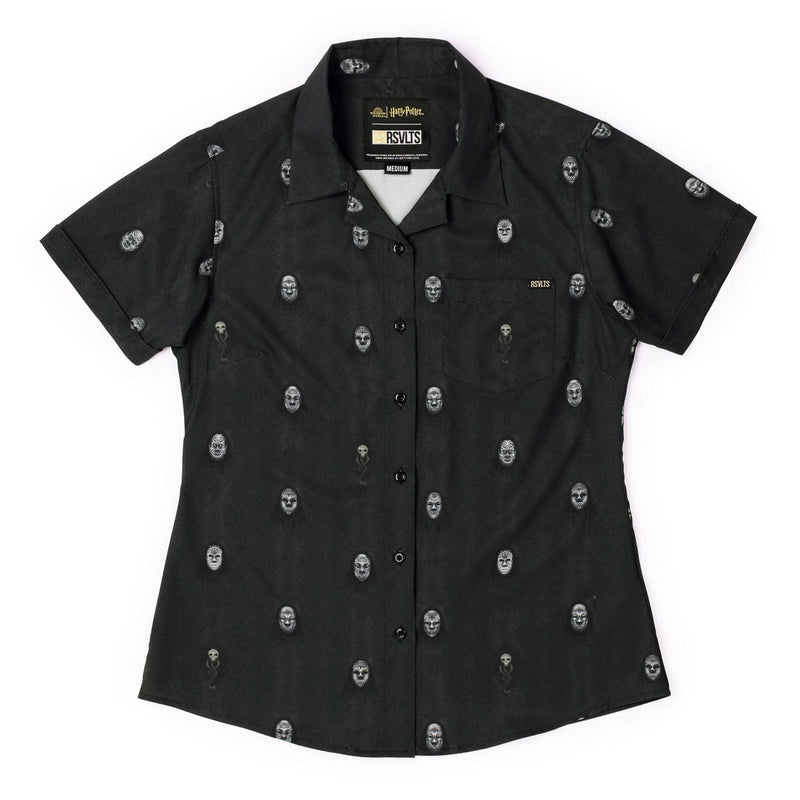 RSVLTS Morsmordre Women's KUNUFLEX Short Sleeve Shirt in Black — detail 2