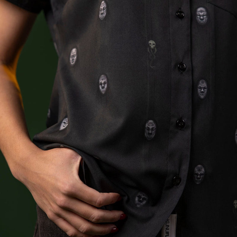 RSVLTS Morsmordre Women's KUNUFLEX Short Sleeve Shirt in Black — detail 7