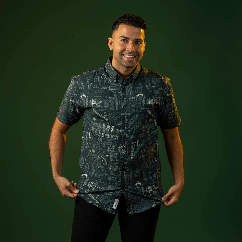 RSVLTS Advanced Potion Making KUNUFLEX Short Sleeve Shirt in Green — detail 2