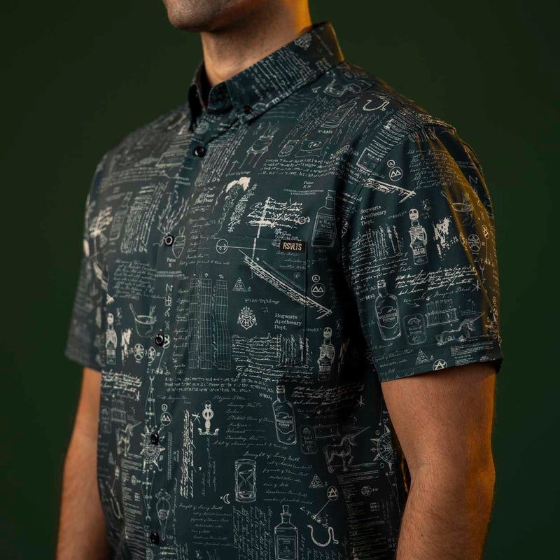 RSVLTS Advanced Potion Making KUNUFLEX Short Sleeve Shirt in Green — detail 4