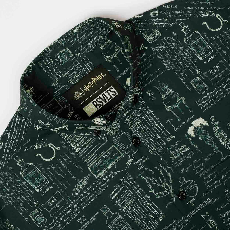 RSVLTS Advanced Potion Making KUNUFLEX Short Sleeve Shirt in Green — detail 5
