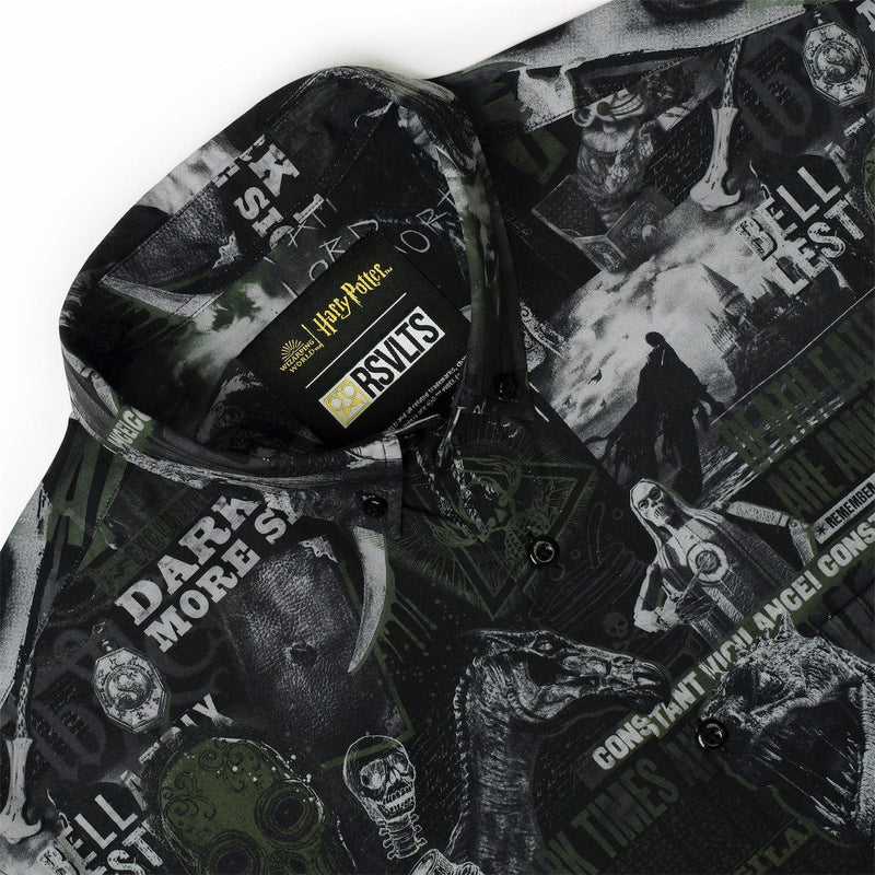 RSVLTS Dark Times Lie Ahead KUNUFLEX Short Sleeve Shirt in Black — detail 5
