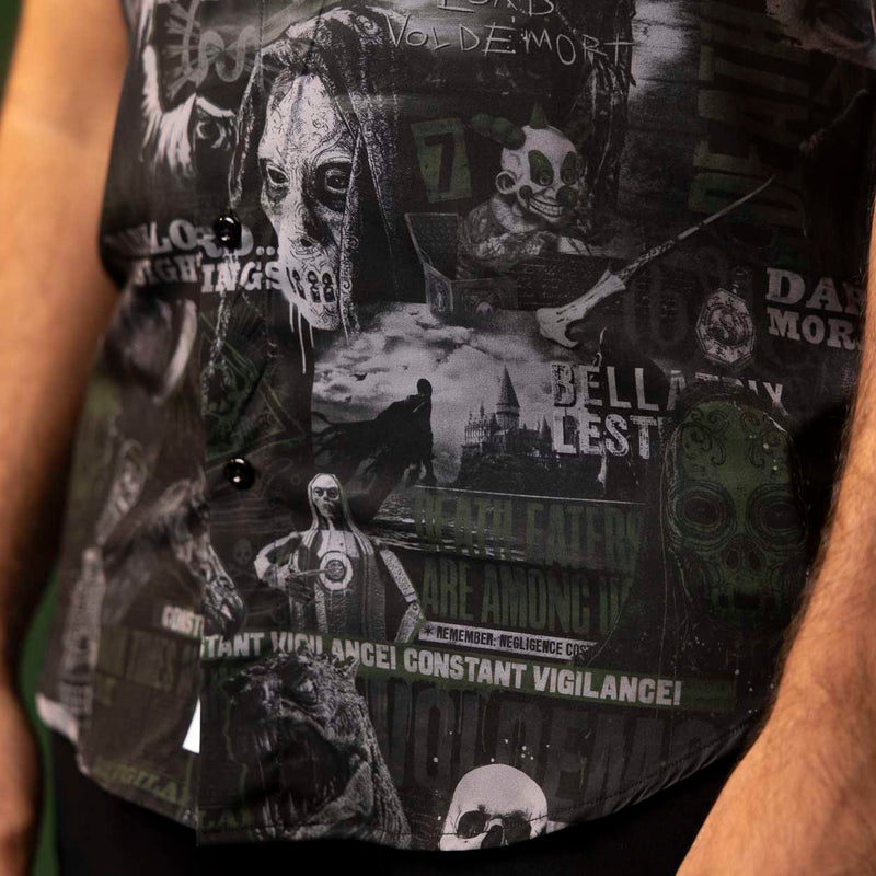 RSVLTS Dark Times Lie Ahead KUNUFLEX Short Sleeve Shirt in Black — detail 6