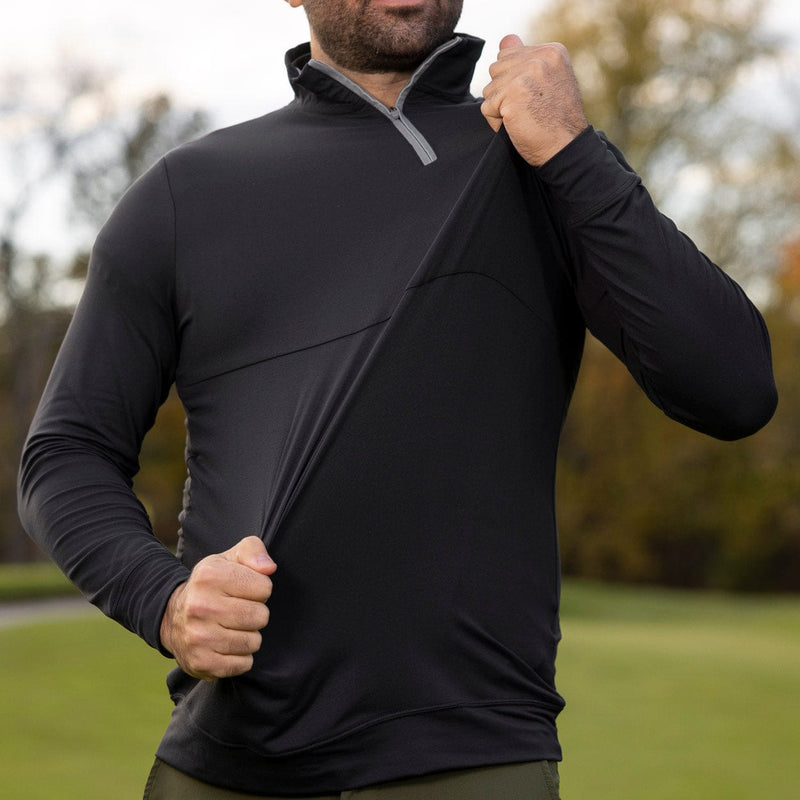 RSVLTS Black Quarter Zip — front view