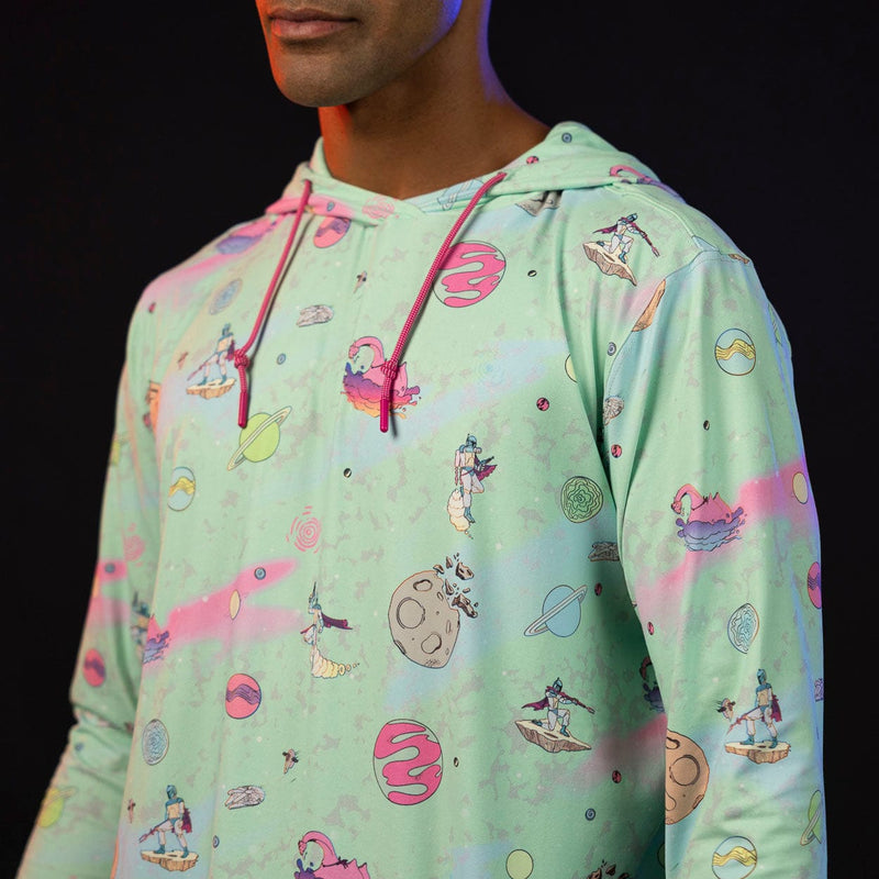 RSVLTS Boba Fett's Debut Performance Hoodie in Green — front view