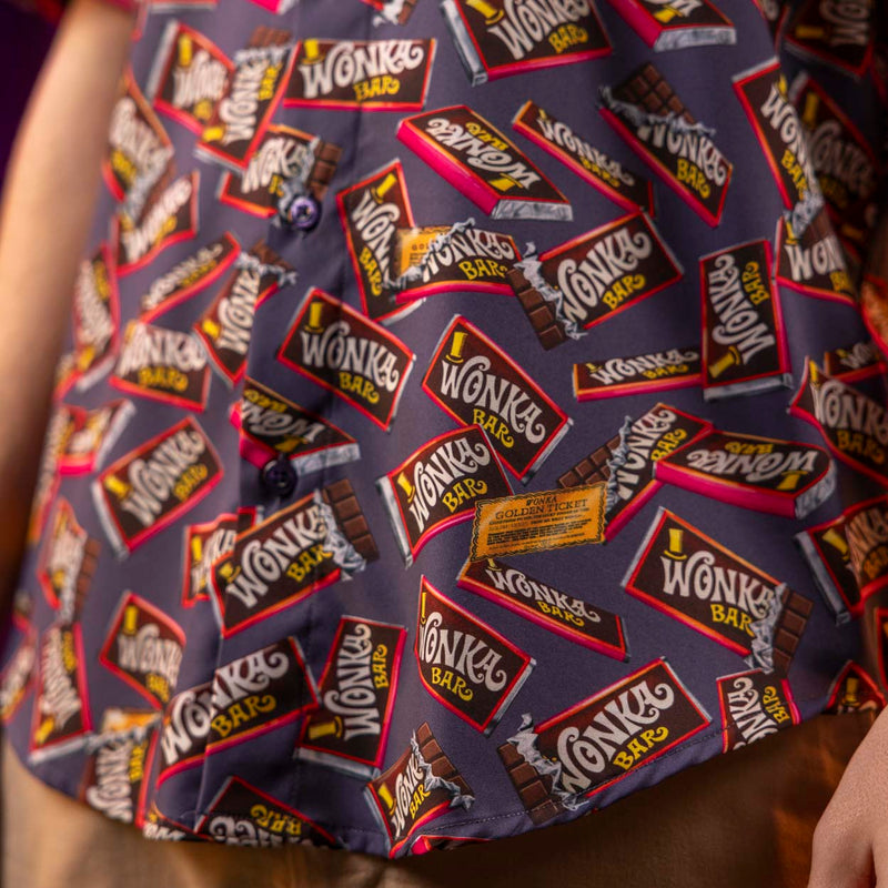 RSVLTS You’ve Got a Golden Ticket KUNUFLEX Short Sleeve Shirt in Purple — detail 2