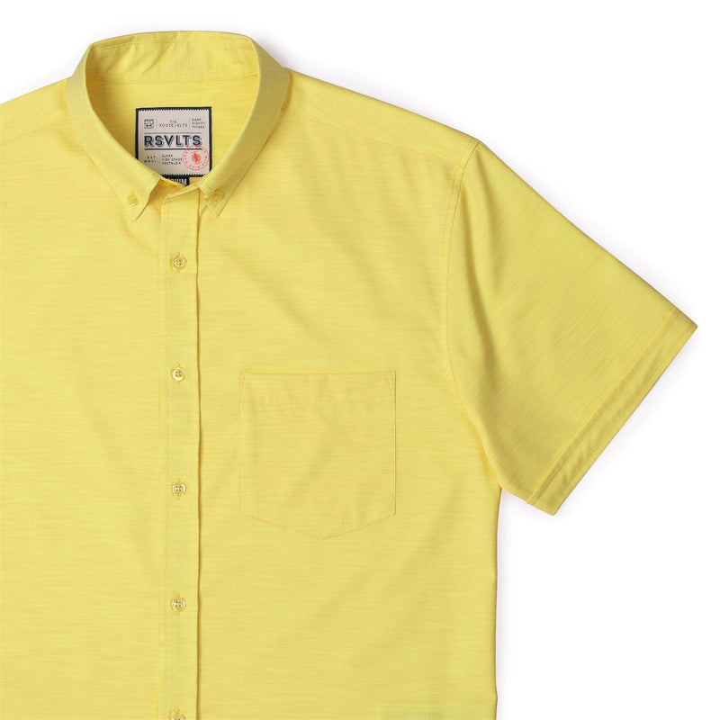 RSVLTS Extreme Solar Flare KUNUFLEX Short Sleeve Shirt in Yellow — detail 2