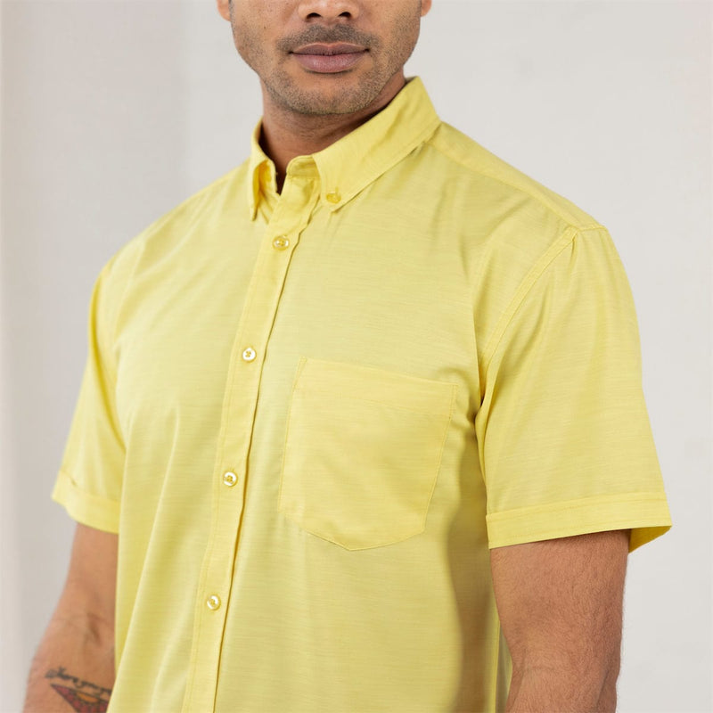 RSVLTS Extreme Solar Flare KUNUFLEX Short Sleeve Shirt in Yellow — detail 3