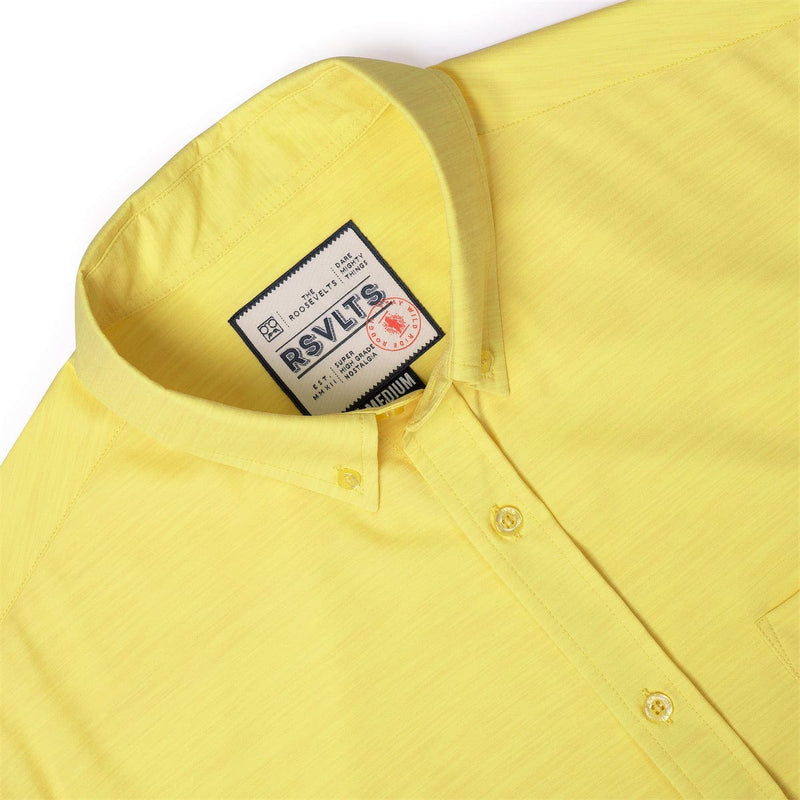 RSVLTS Extreme Solar Flare KUNUFLEX Short Sleeve Shirt in Yellow — detail 7