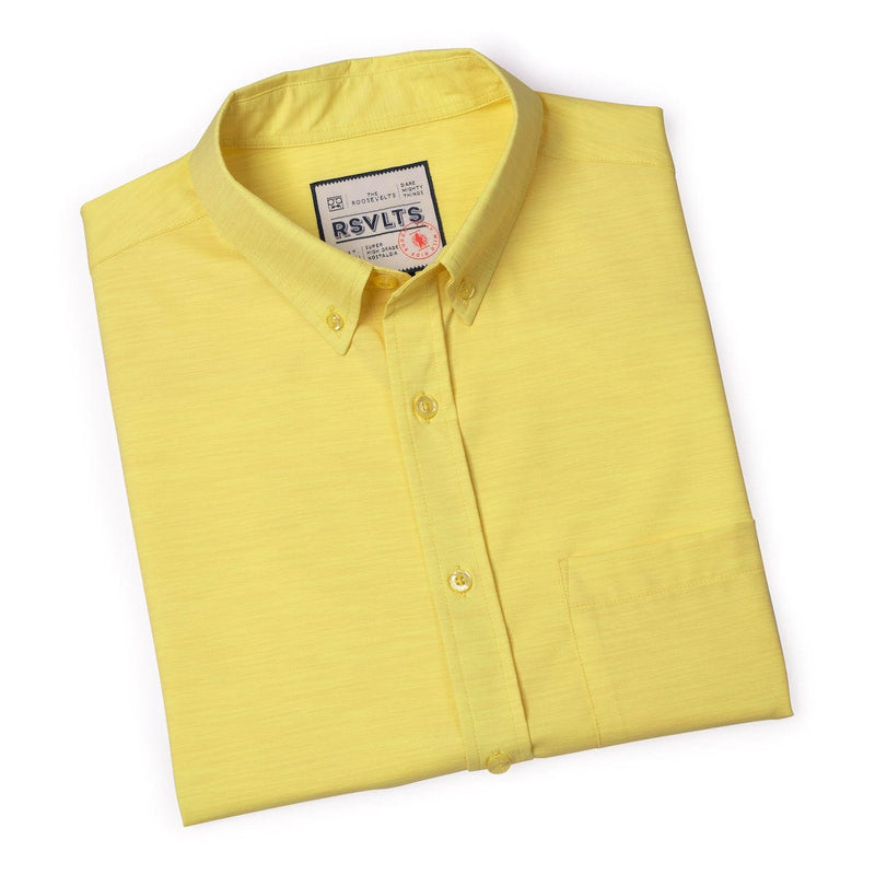 RSVLTS Extreme Solar Flare KUNUFLEX Short Sleeve Shirt in Yellow — detail 8