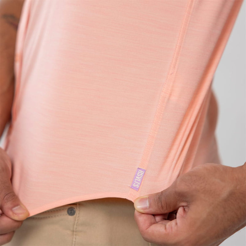 RSVLTS Peach Chaos KUNUFLEX Short Sleeve Shirt in Orange — detail 3