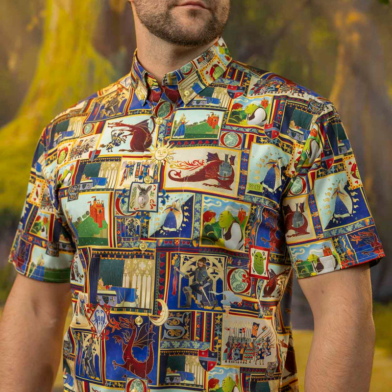 RSVLTS Tale as Old as Slime KUNUFLEX Short Sleeve Shirt in Brown — front view