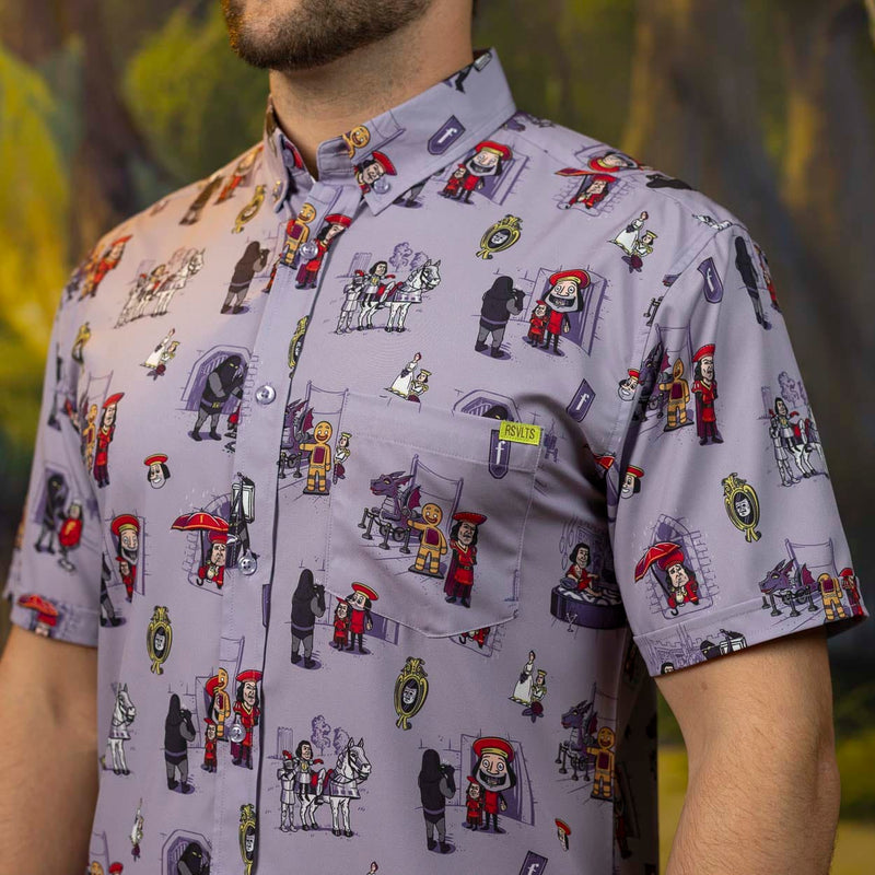 RSVLTS Short Lord KUNUFLEX Short Sleeve Shirt in Gray — front view
