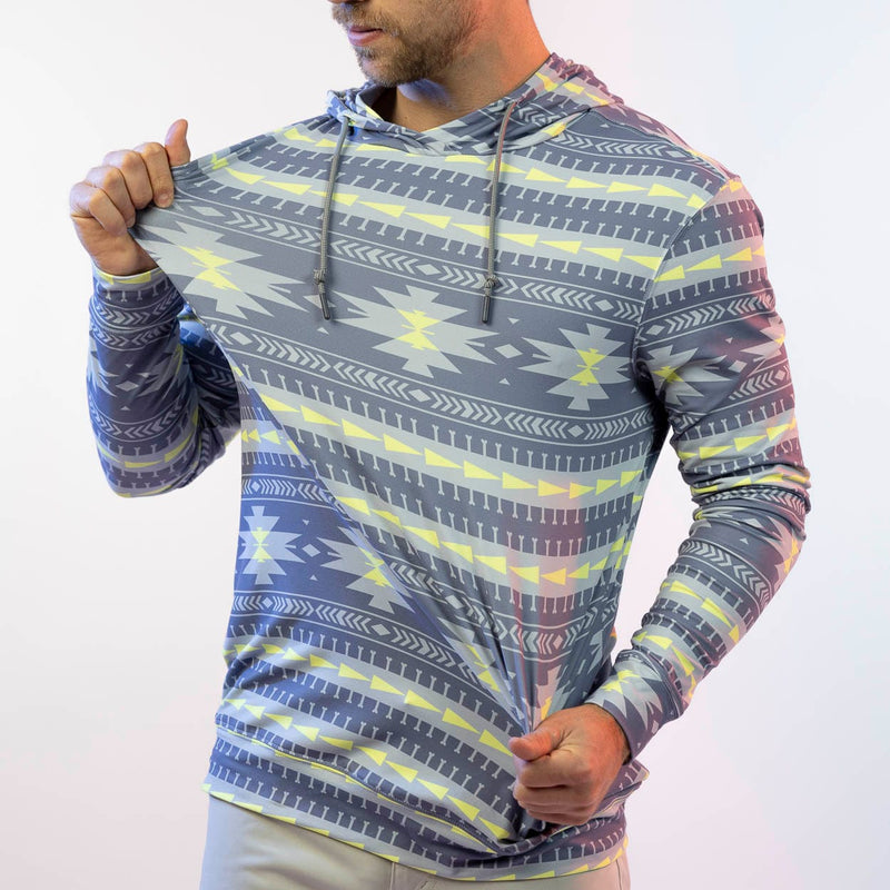 RSVLTS Aztec Gray Performance Hoodie in Gray — front view